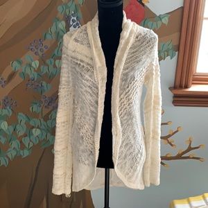 Open weave cardigan, cream, Anthropologie, M